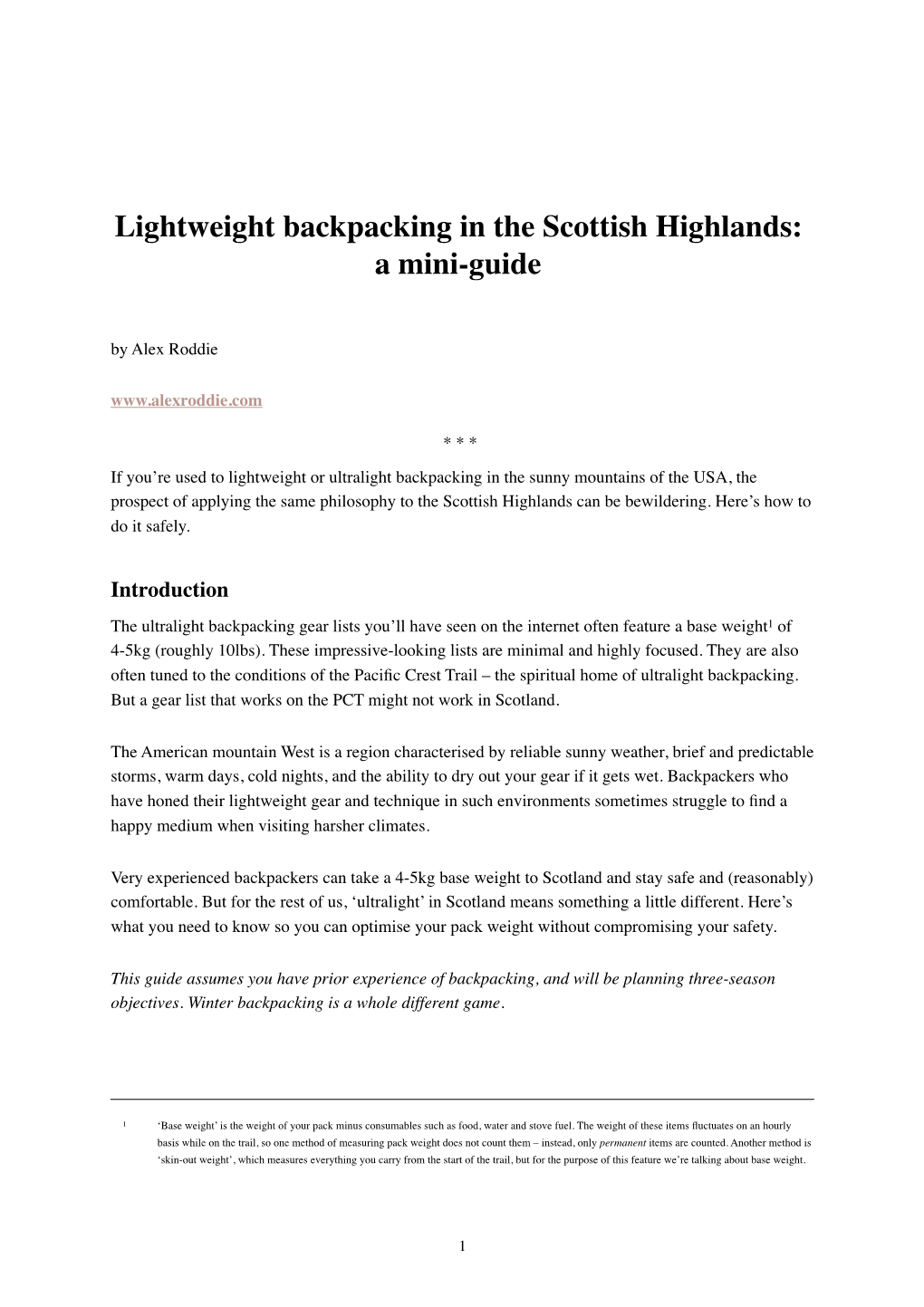 Lightweight Backpacking in the Scottish Highlands: a Mini-Guide