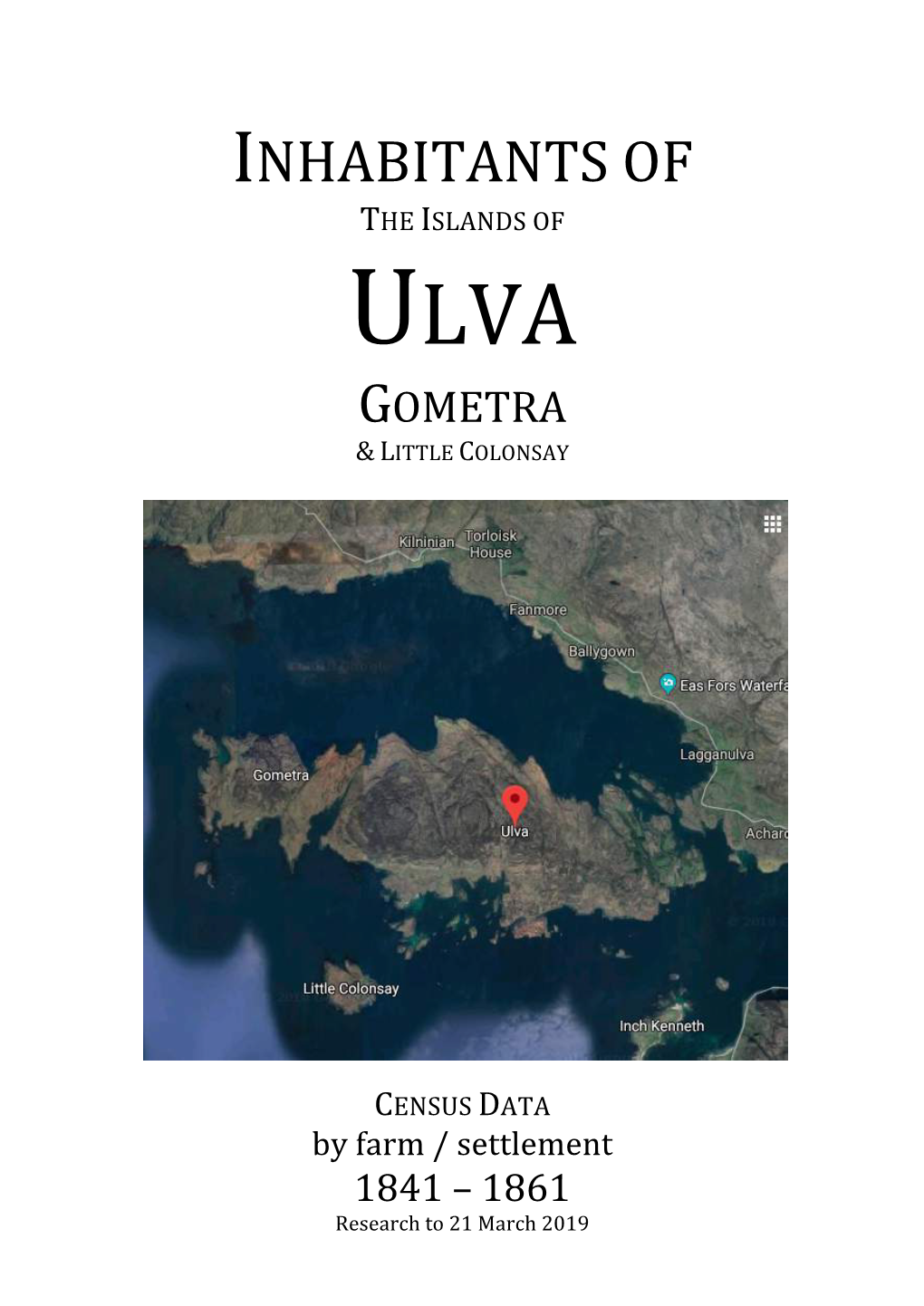 Inhabitants of the Islands of Ulva Gometra & Little Colonsay