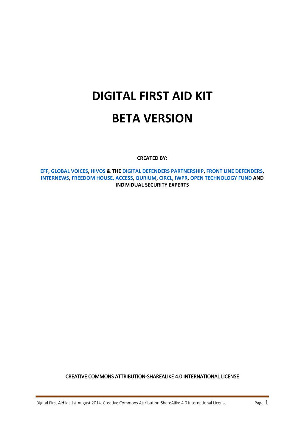 Digital First Aid Kit Beta Version