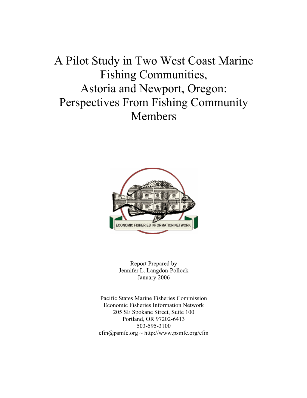 A Study in Two West Coast Marine Fishing Communities, Astoria And