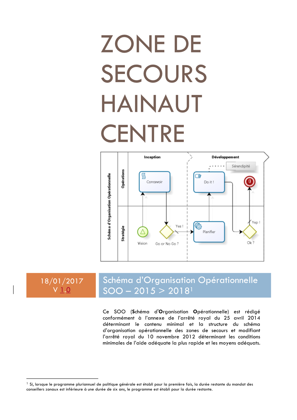 Schéma D'organisation Opérationnelle SOO – 2015 &gt; 20181