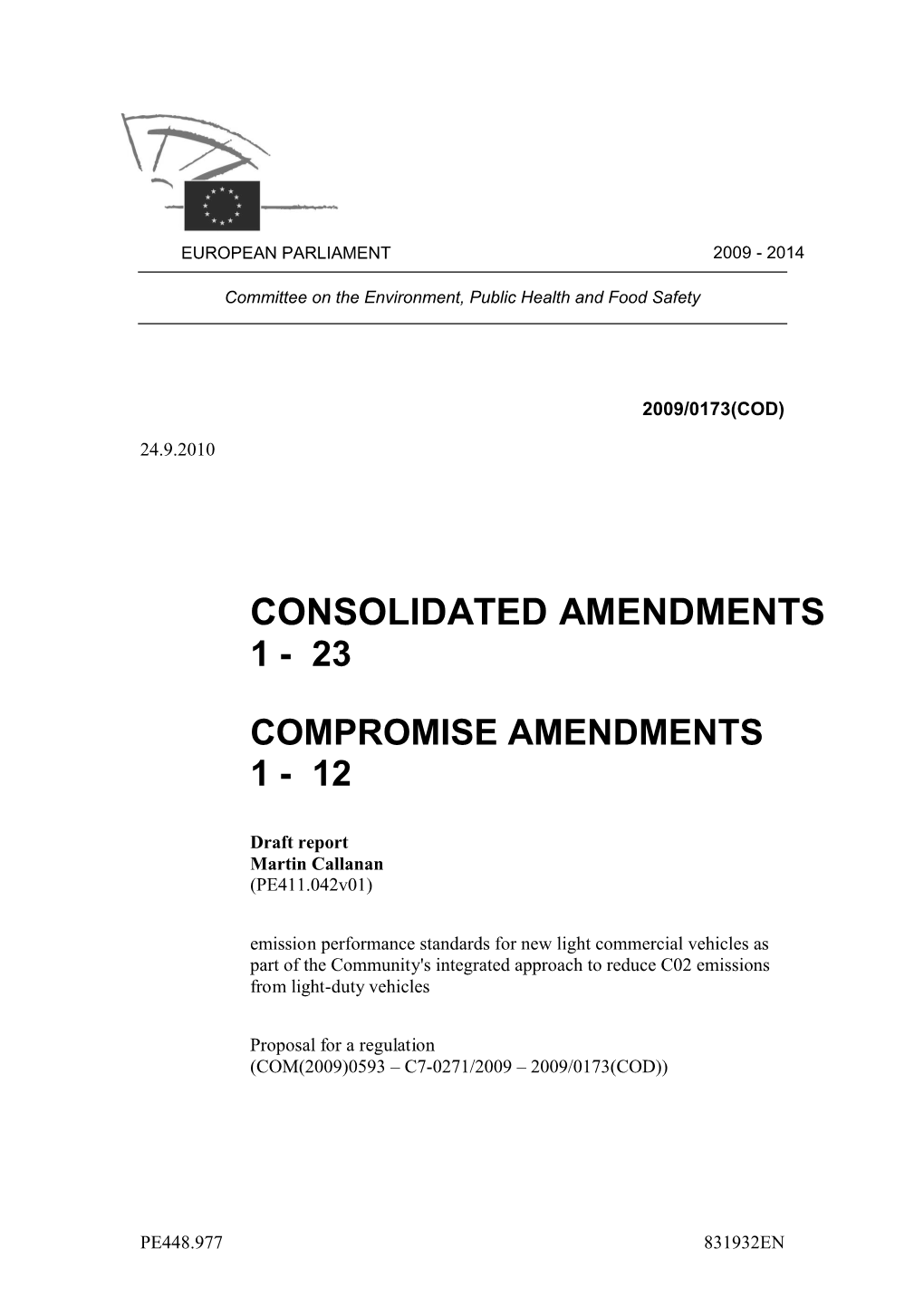 Consolidated Amendments 1 - 23