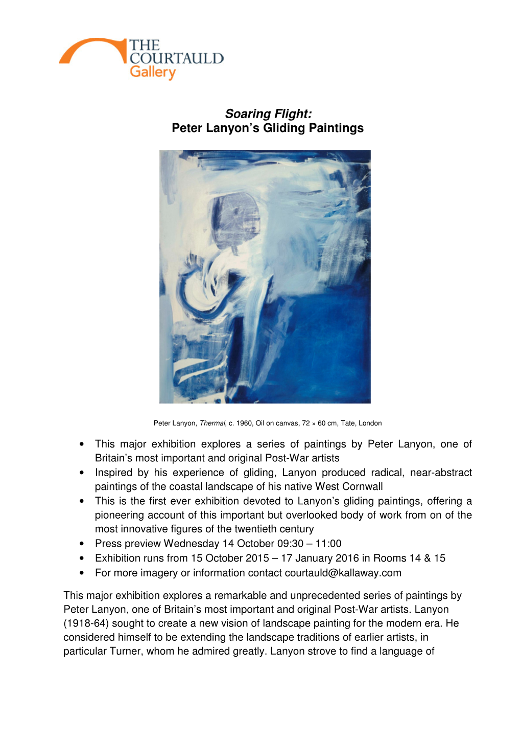 Peter Lanyon's Gliding Paintings