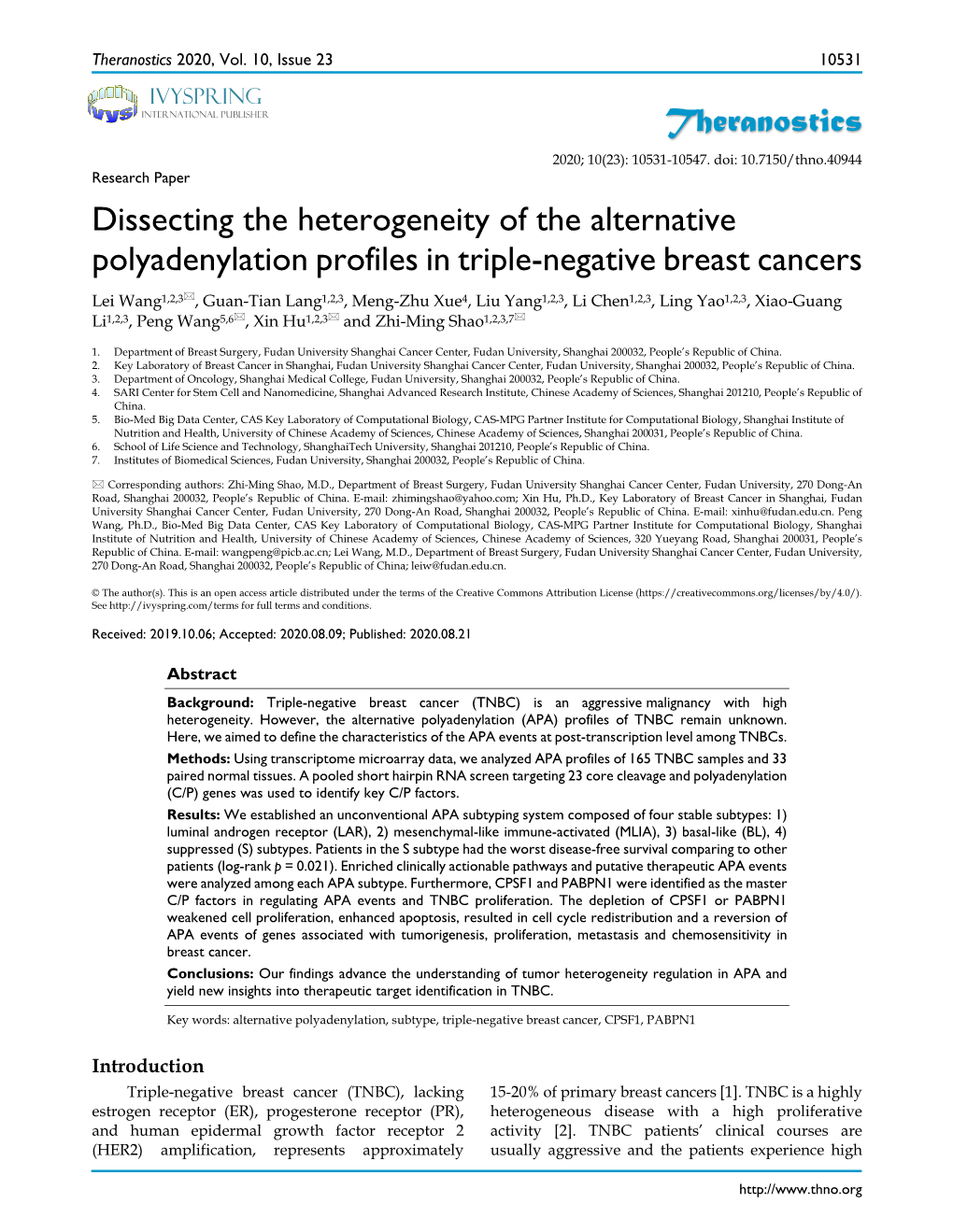 Theranostics Dissecting the Heterogeneity of the Alternative