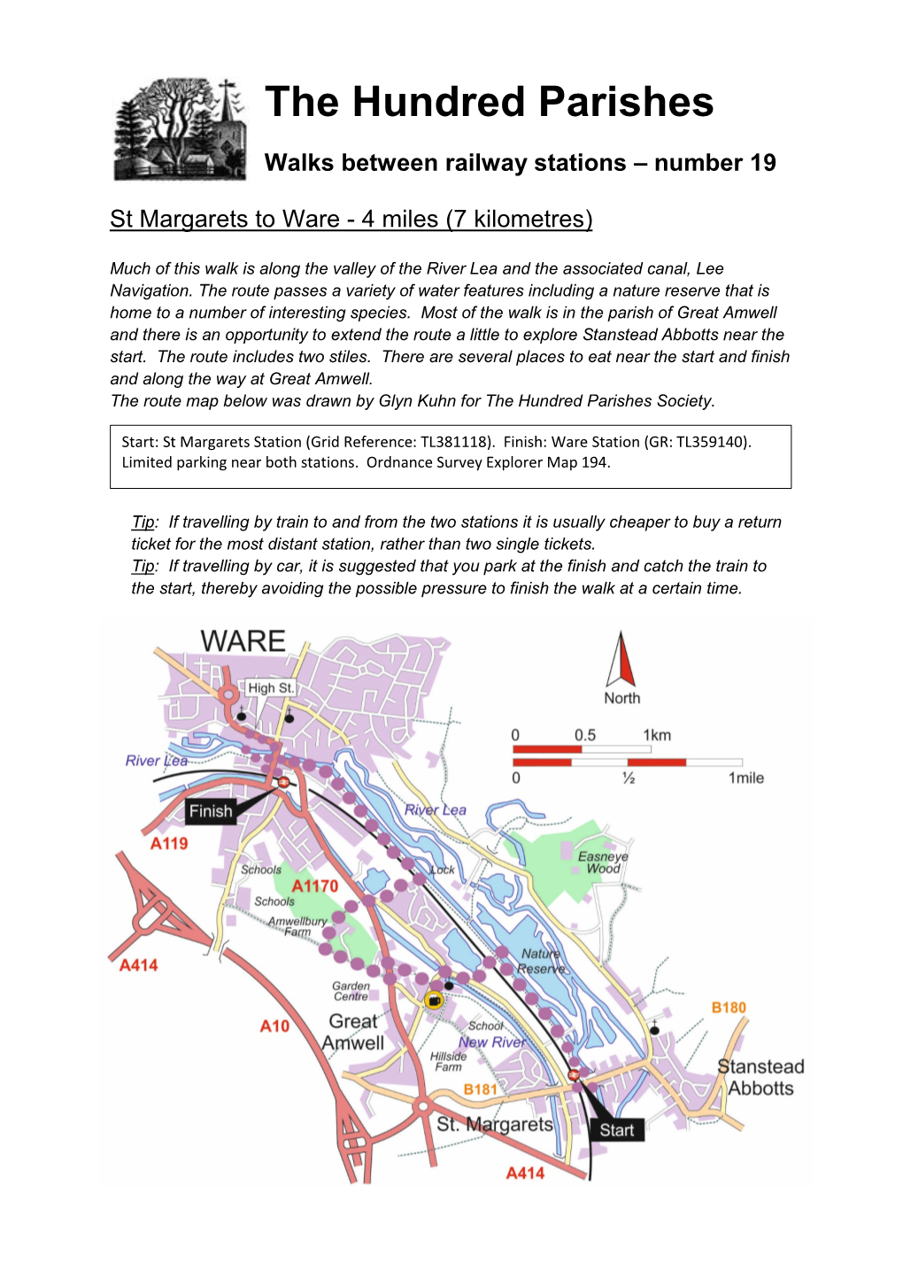 Walks Between Railway Stations – Number 19 St Margarets to Ware