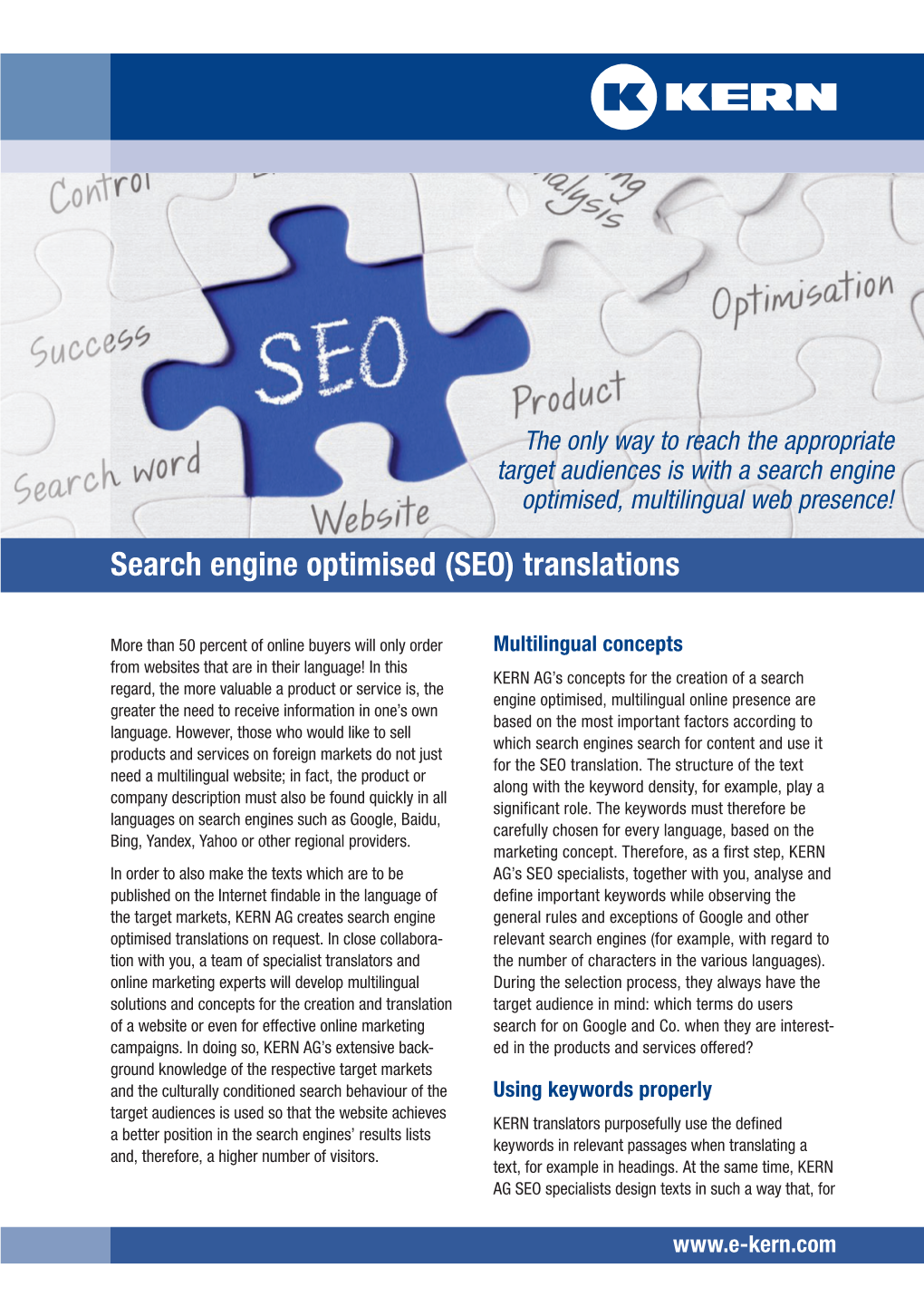 Search Engine Optimised (SEO) Translations