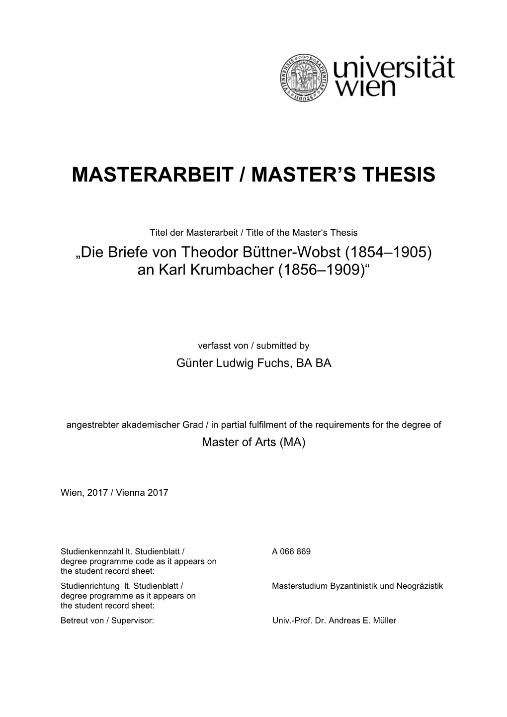 Masterarbeit / Master's Thesis