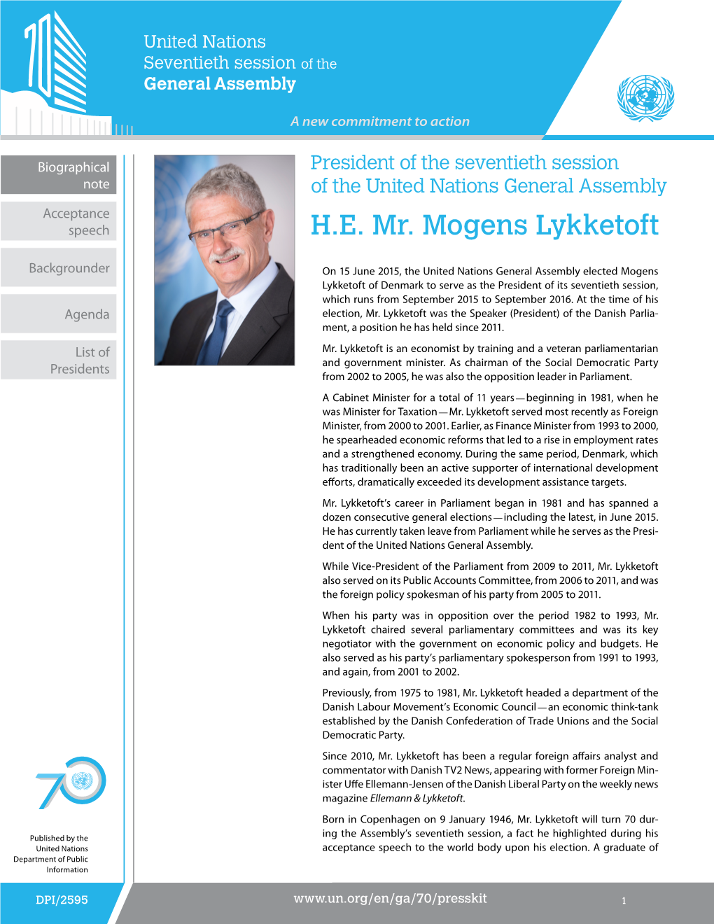 H.E. Mr. Mogens Lykketoft