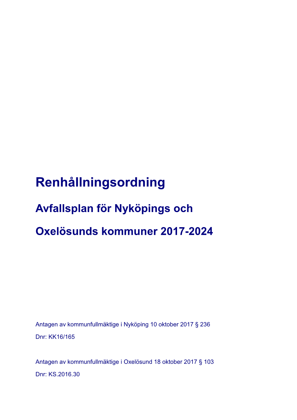 Renhållningsordning Och Avfallsplan Pdf, 2.7