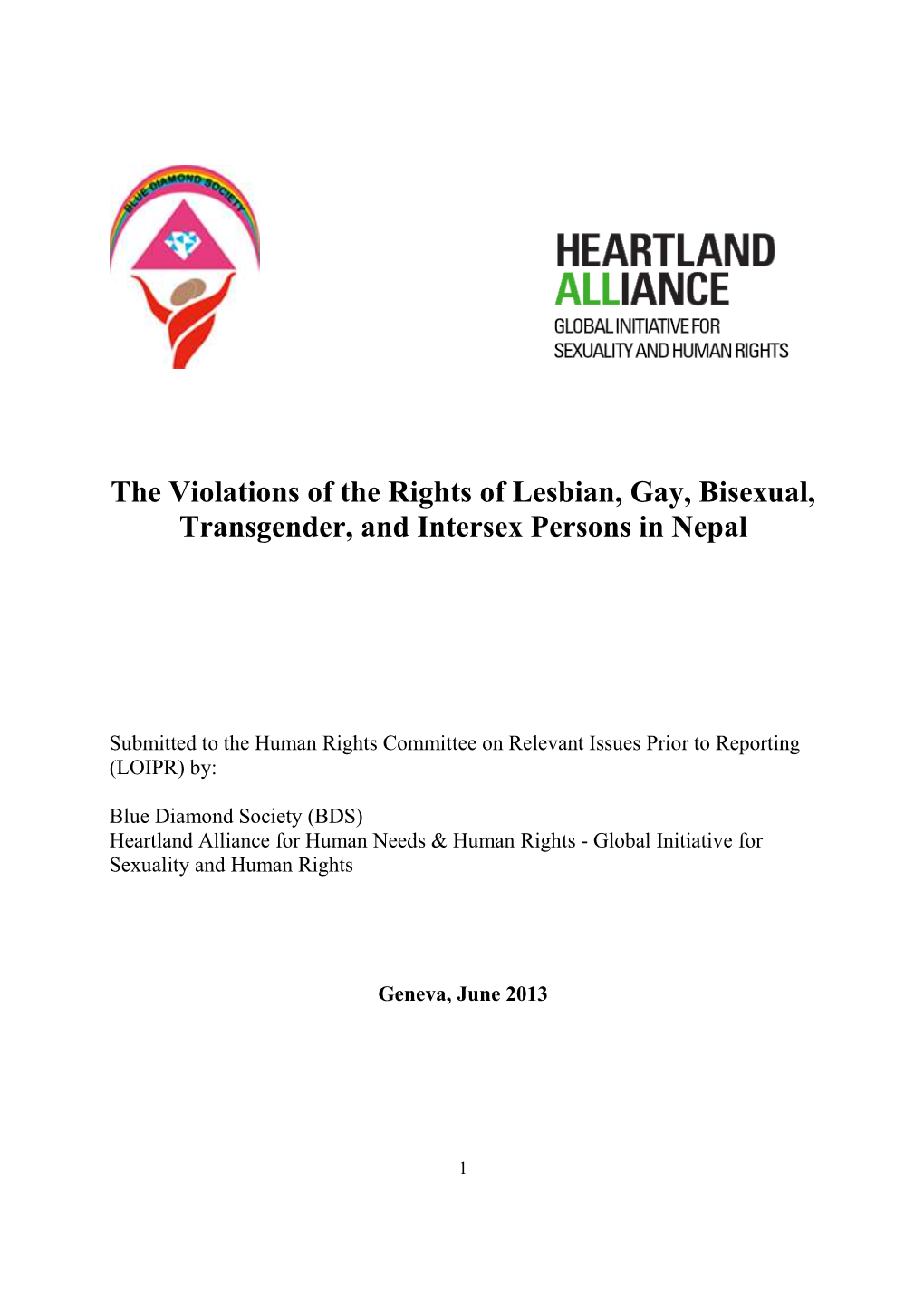 ICCPR LGBTI LOI Report Nepal