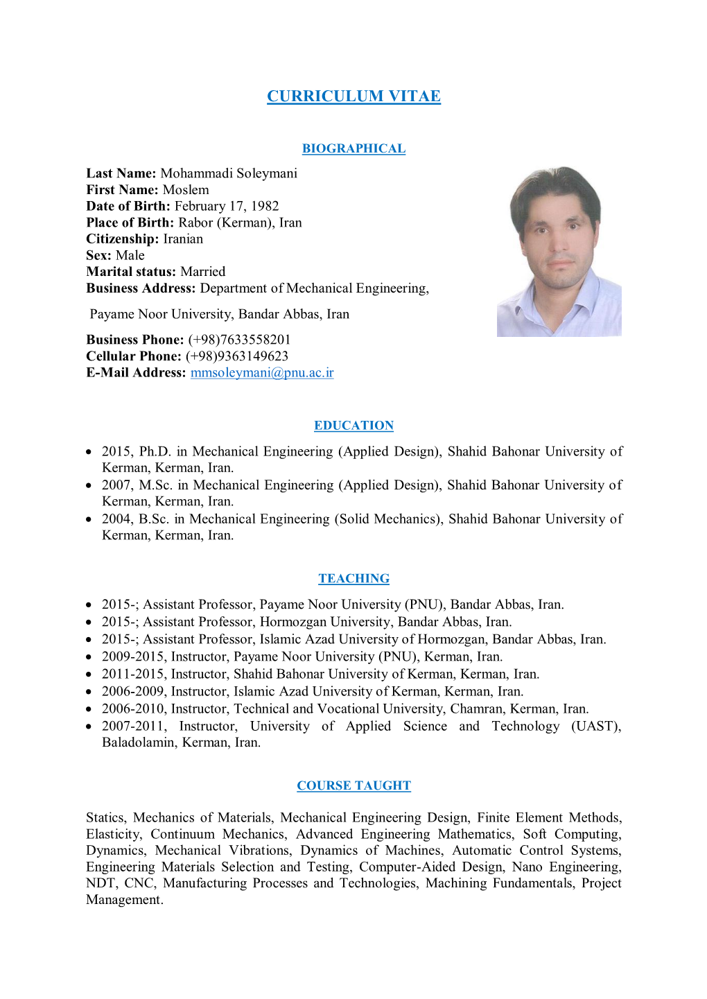 Curriculum Vitae