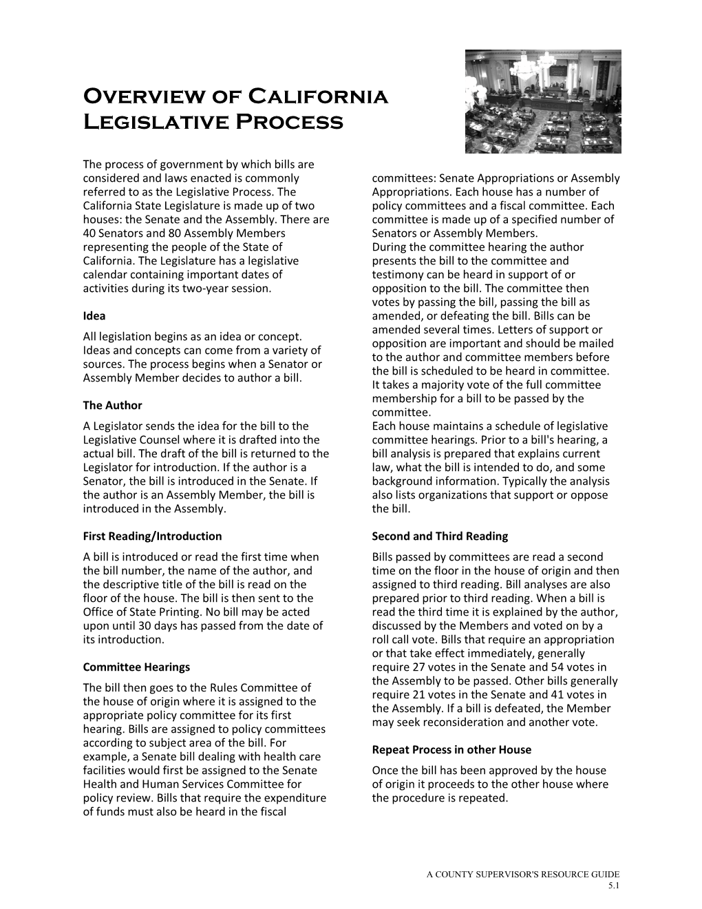 Overview of California Legislative Process