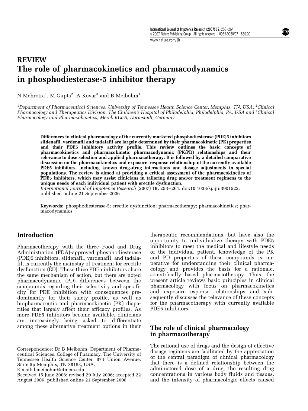 The Role of Pharmacokinetics and Pharmacodynamics in Phosphodiesterase-5 Inhibitor Therapy