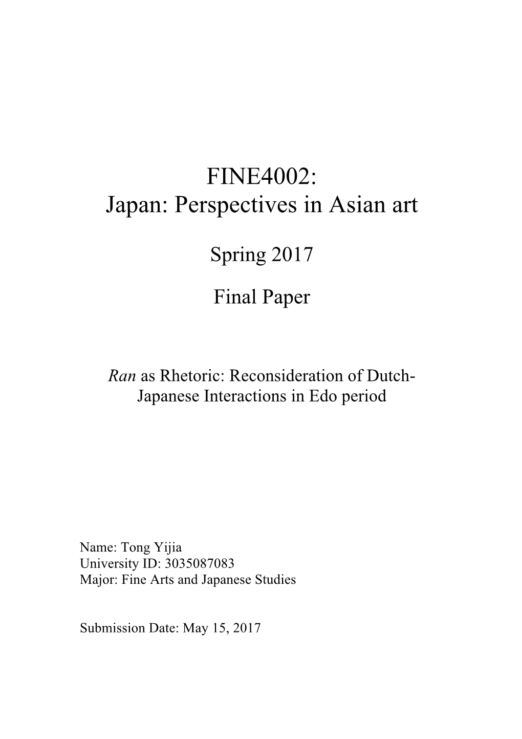 Japan: Perspectives in Asian Art