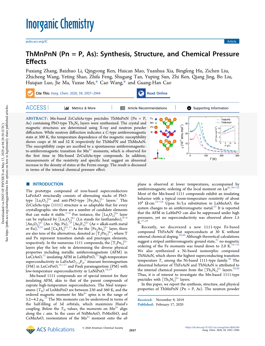 Synthesis, Structure, and Chemical Pressure Effects