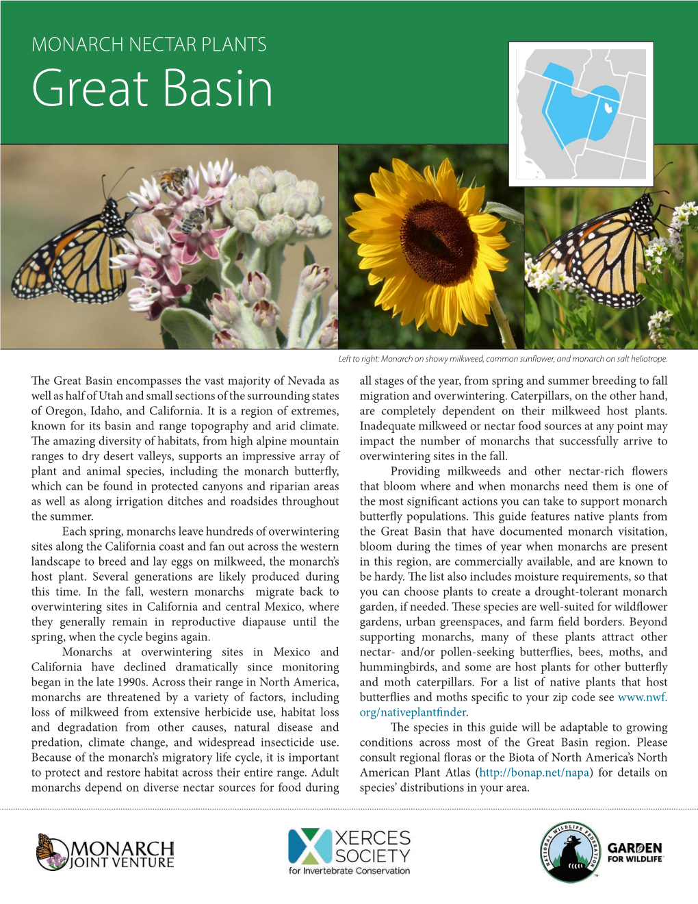 MONARCH NECTAR PLANTS Great Basin