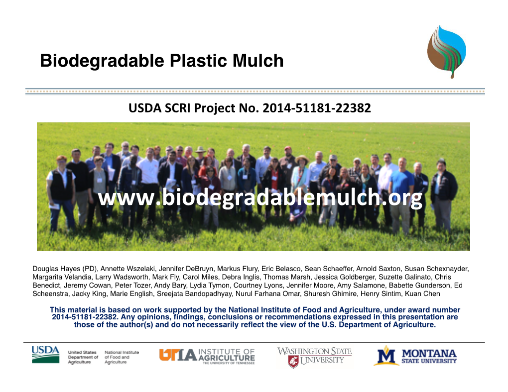 Biodegradable Plastic Mulch