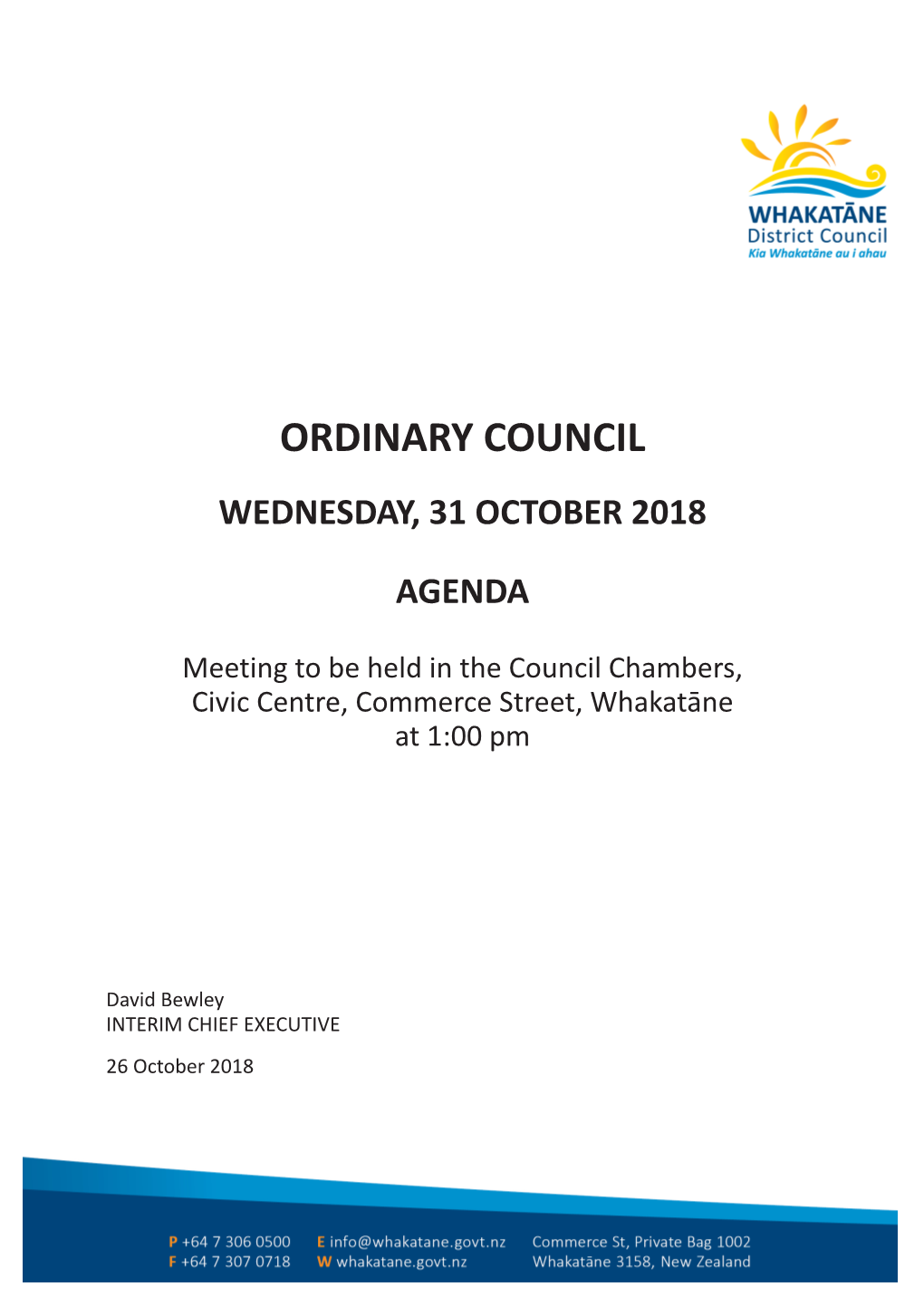 Ordinary Council 31 October 2018