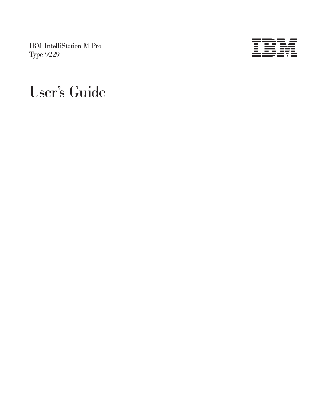IBM Intellistation M Pro Type 9229: User’S Guide