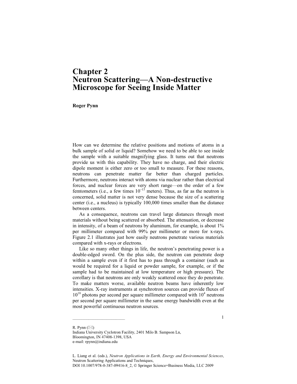 Chapter 2 Neutron Scattering—A Non-Destructive Microscope for Seeing Inside Matter