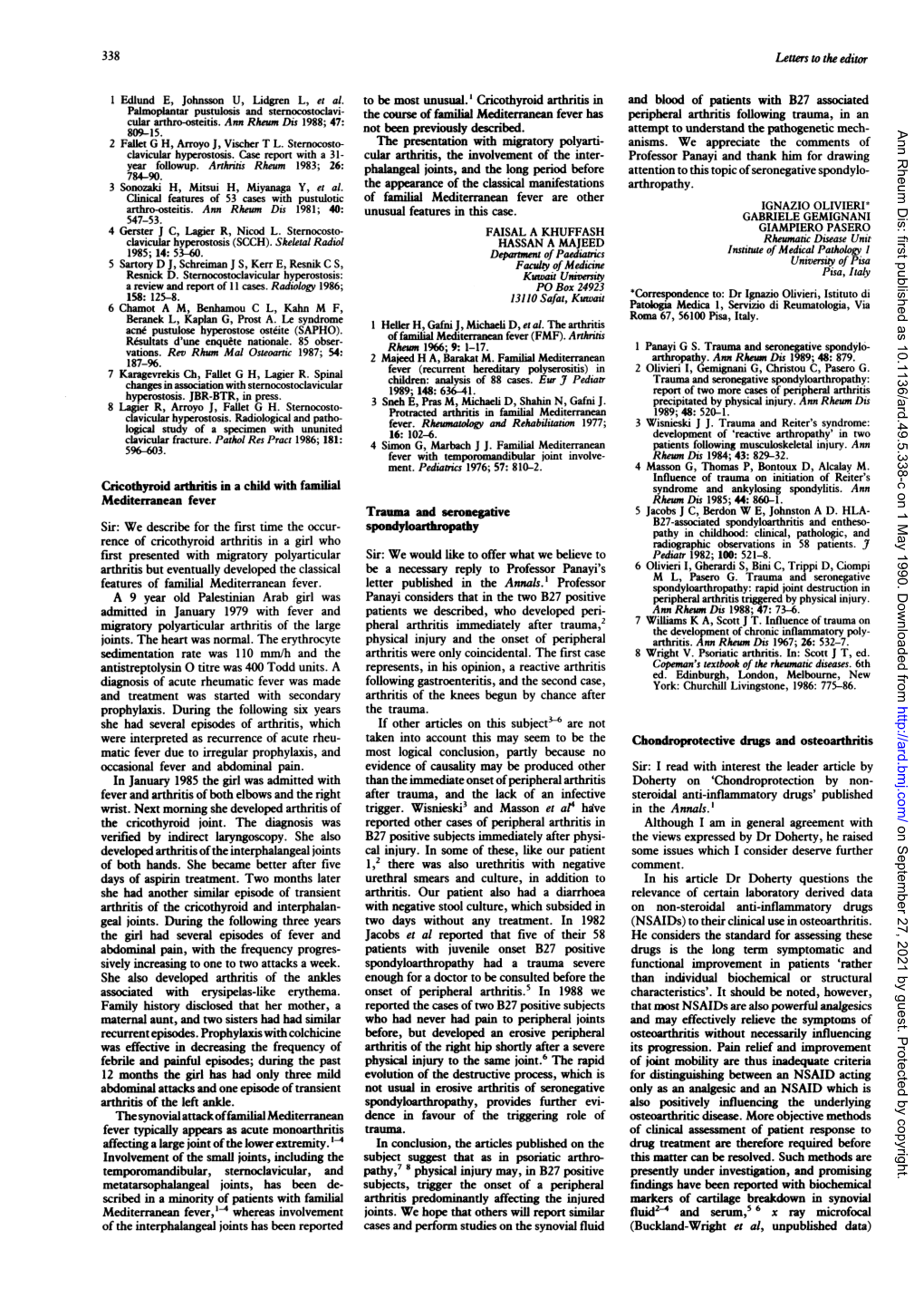 Spondyloarthropathy: Changes in Association with Sternocostoclavicular 1989; 148: 636-41