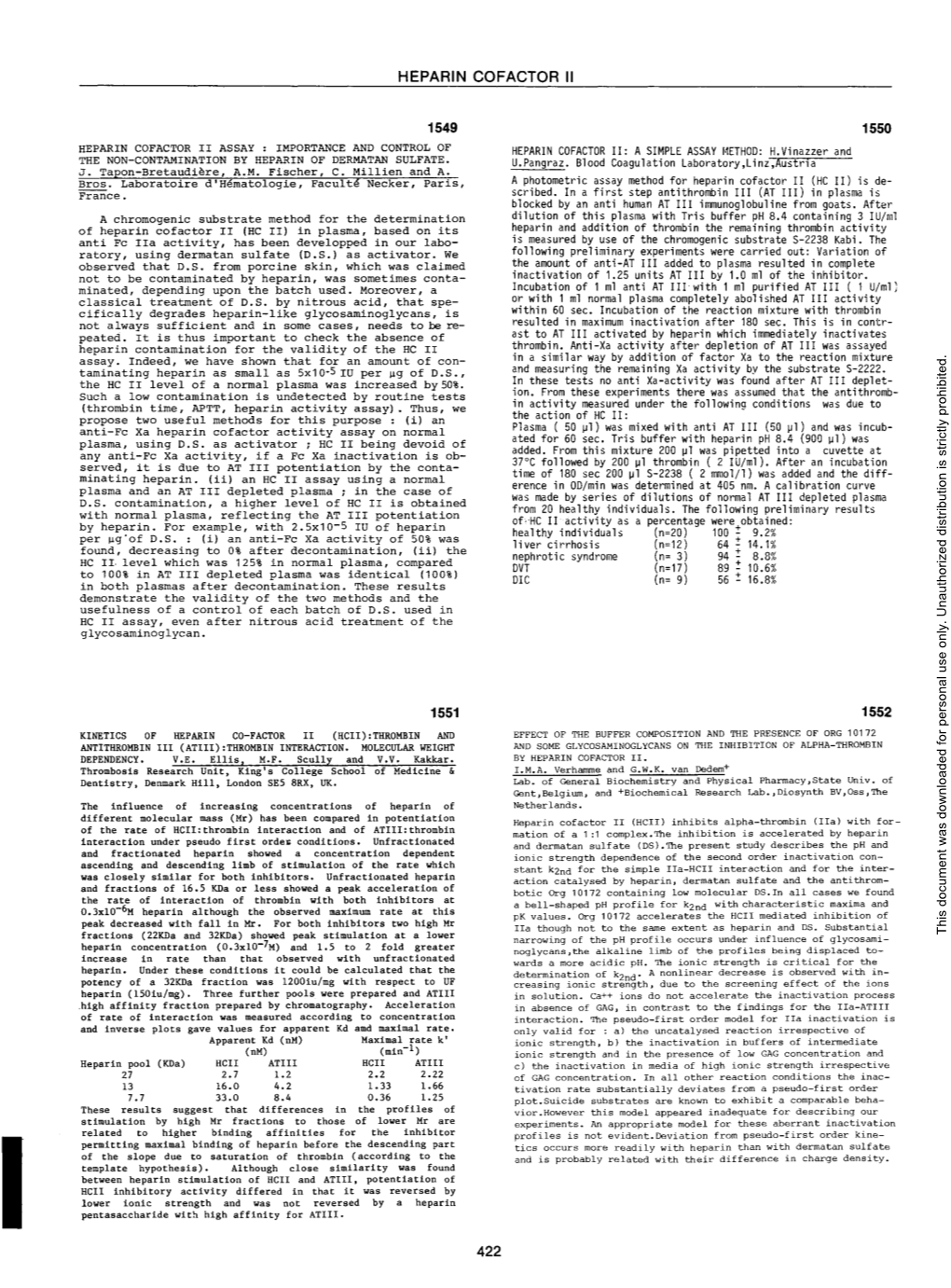 Heparin Cofactor Ii