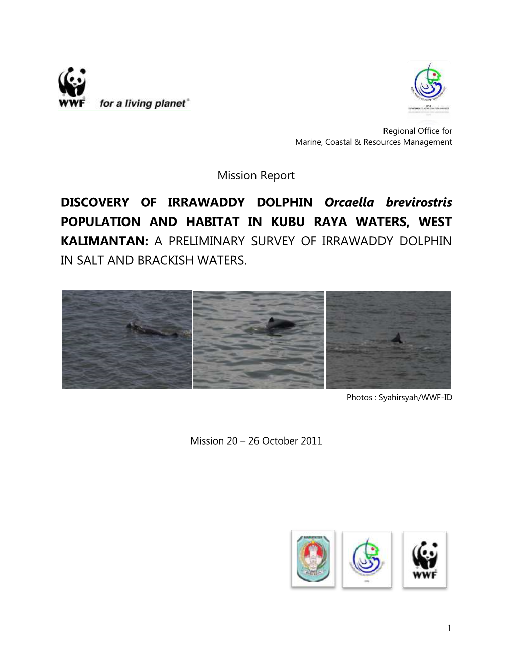 DISCOVERY of IRRAWADDY DOLPHIN Orcaella Brevirostris
