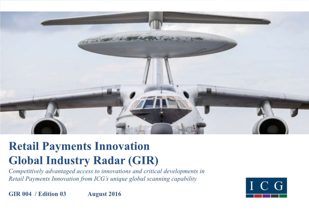 Retail Payments Innovation Global Industry Radar (GIR)