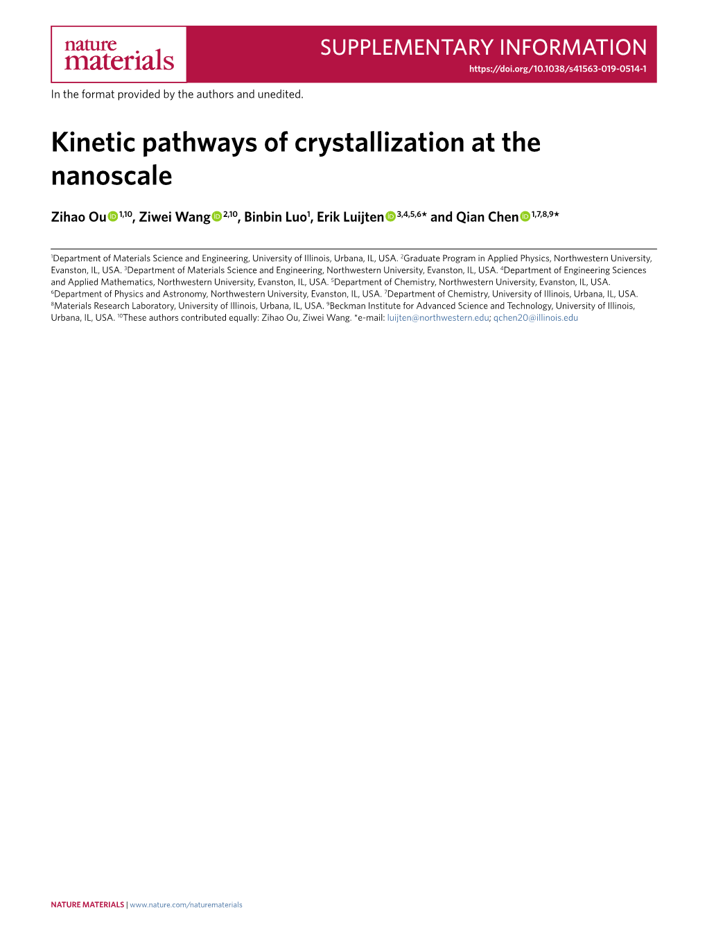 Kinetic Pathways of Crystallization at the Nanoscale