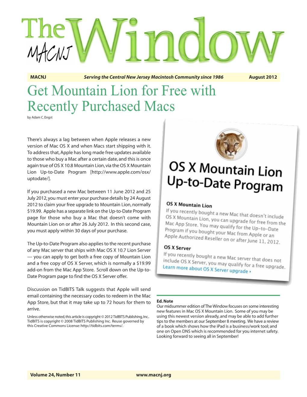 MACNJ the Window Newsletter
