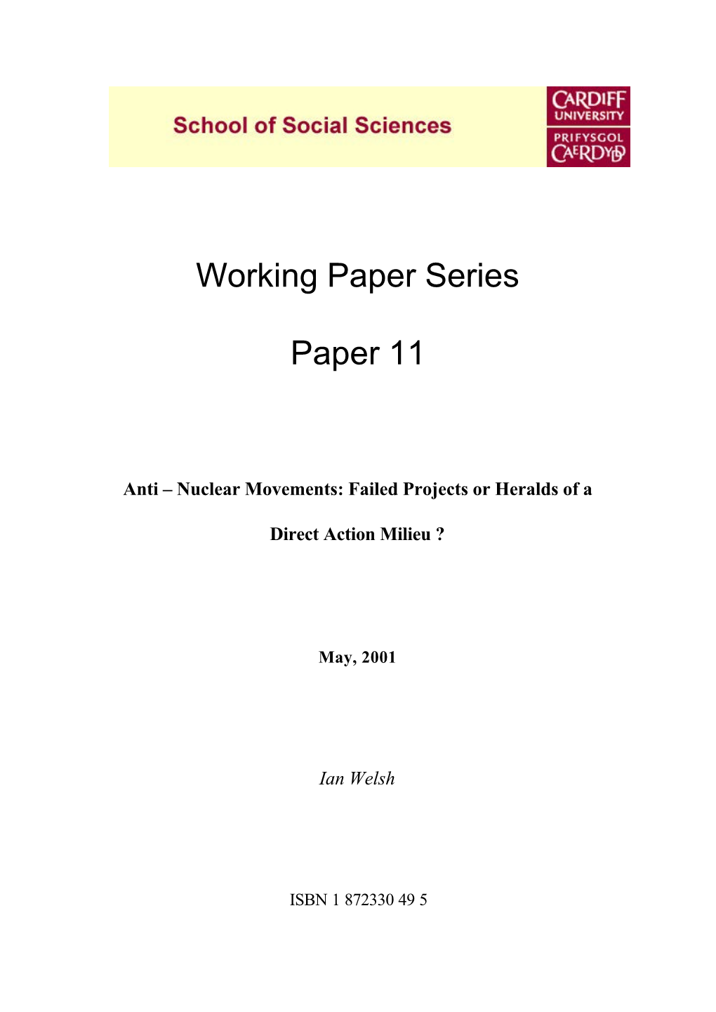 Working Paper Series Paper 11