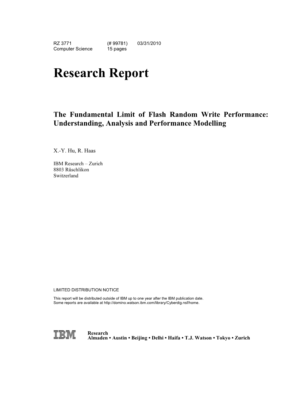 The Fundamental Limit of Flash Random Write Performance: Understanding, Analysis and Performance Modelling