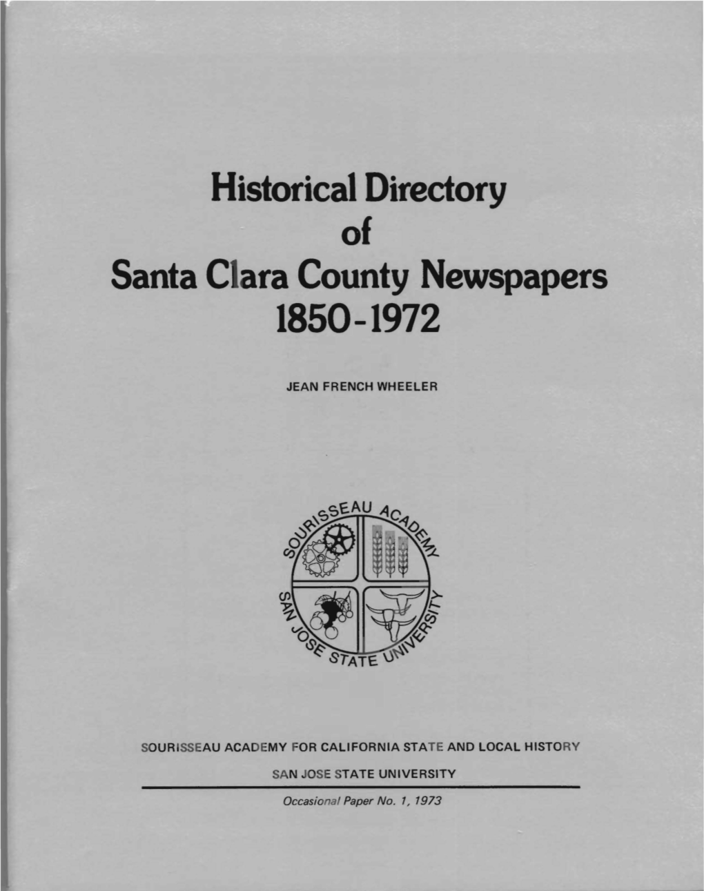 Historical Directory Santa Clara County Newspapers