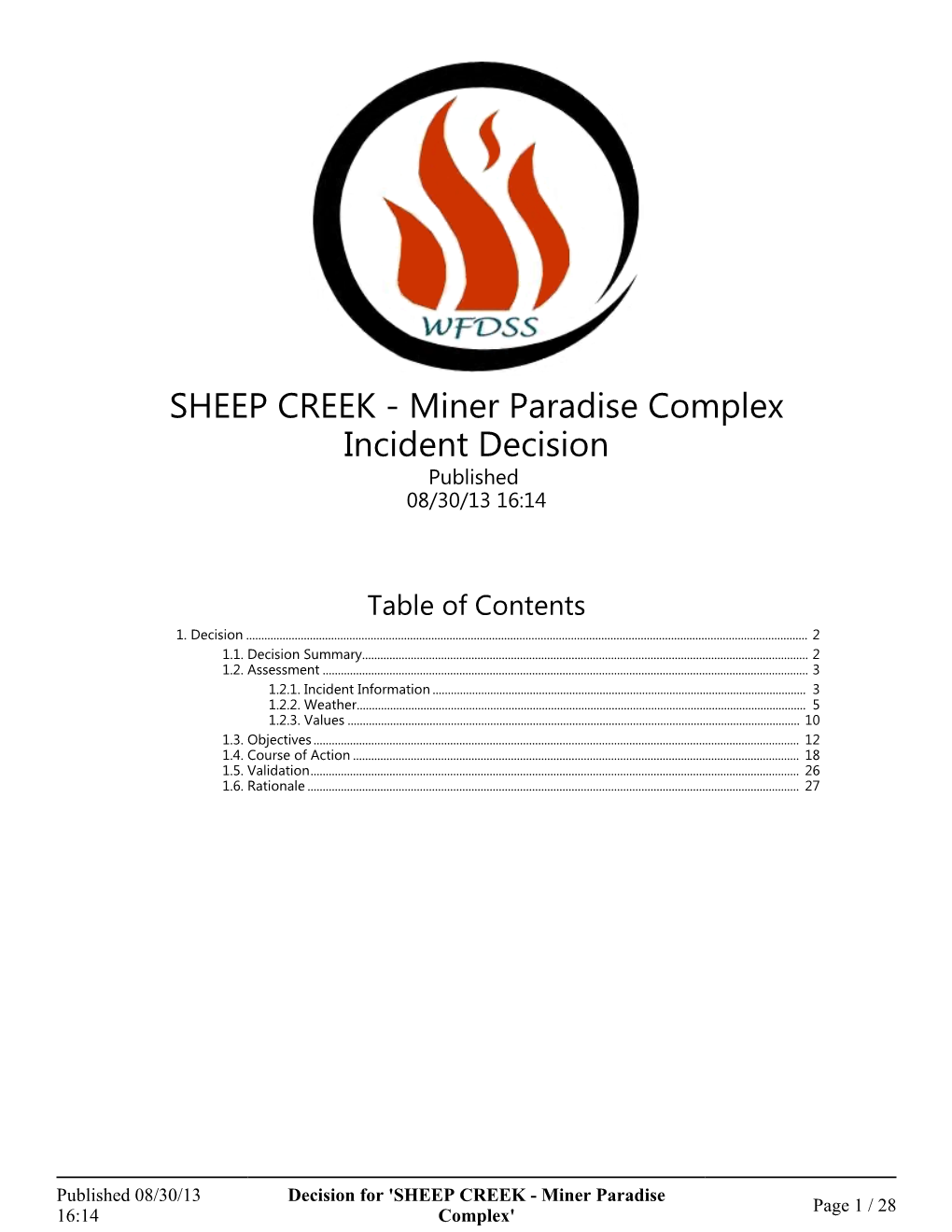 Decision for Incident SHEEP CREEK