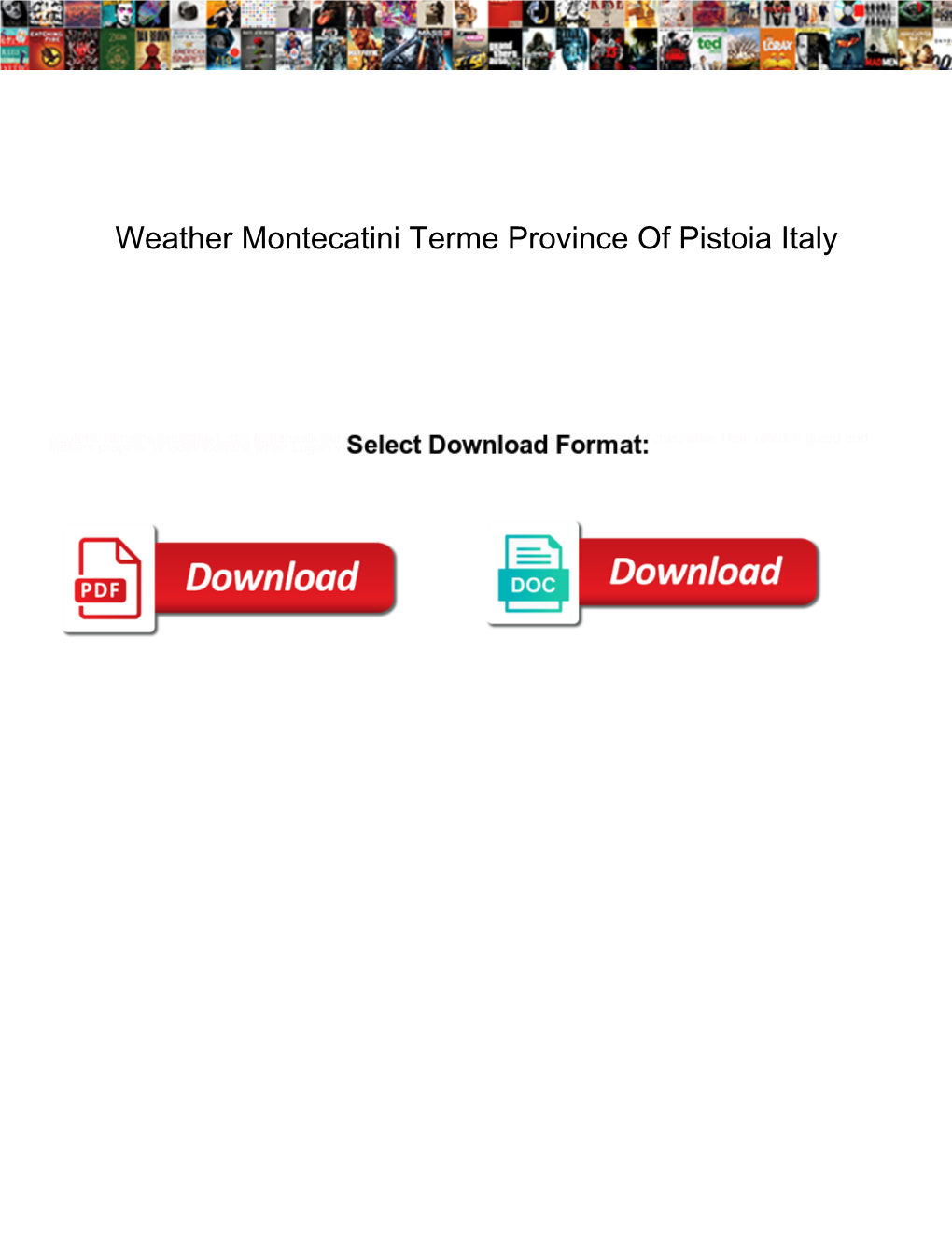 Weather Montecatini Terme Province of Pistoia Italy