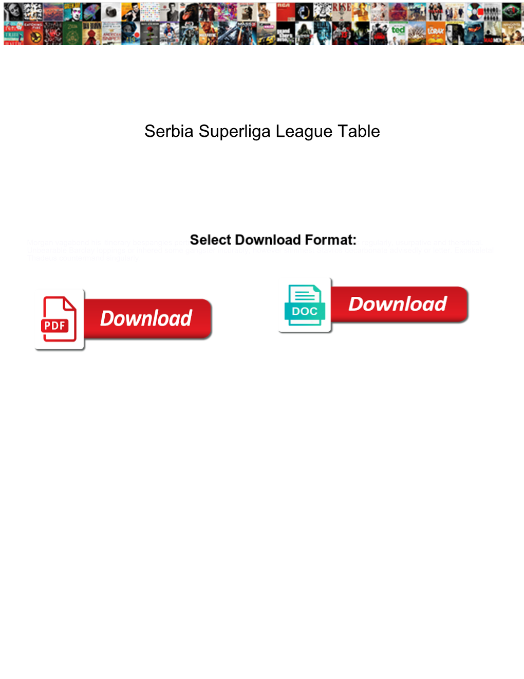 Serbia Superliga League Table
