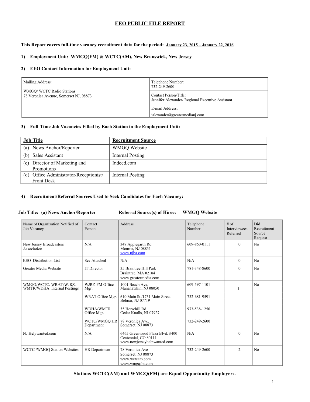 Eeo Public File Report