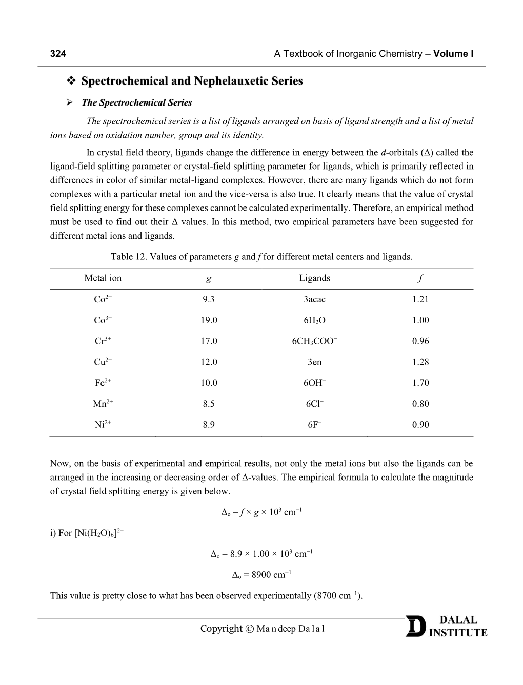 Spectrochemical and Nephelauxetic Series