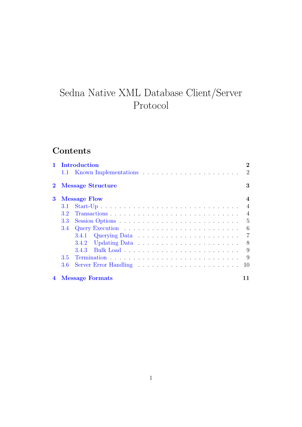 Sedna Native XML Database Client/Server Protocol