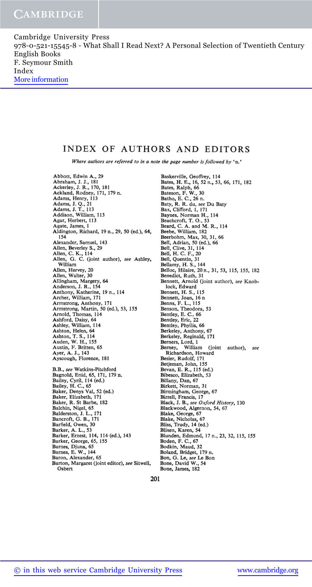 Index of Authors and Editors