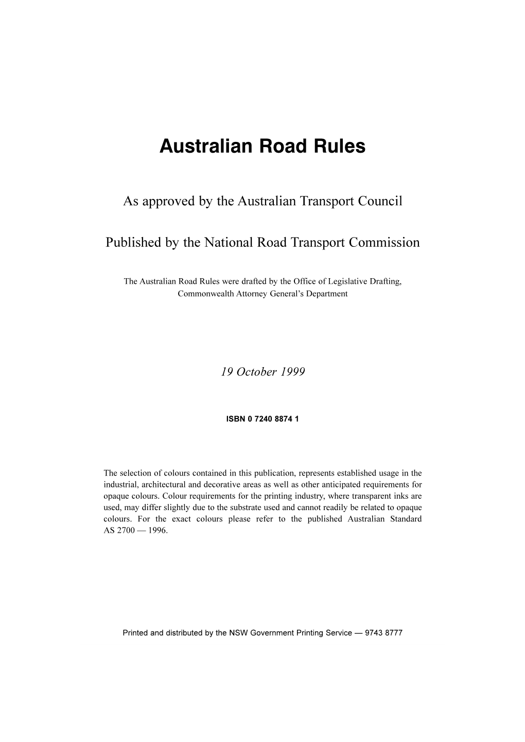 Australian Road Rules