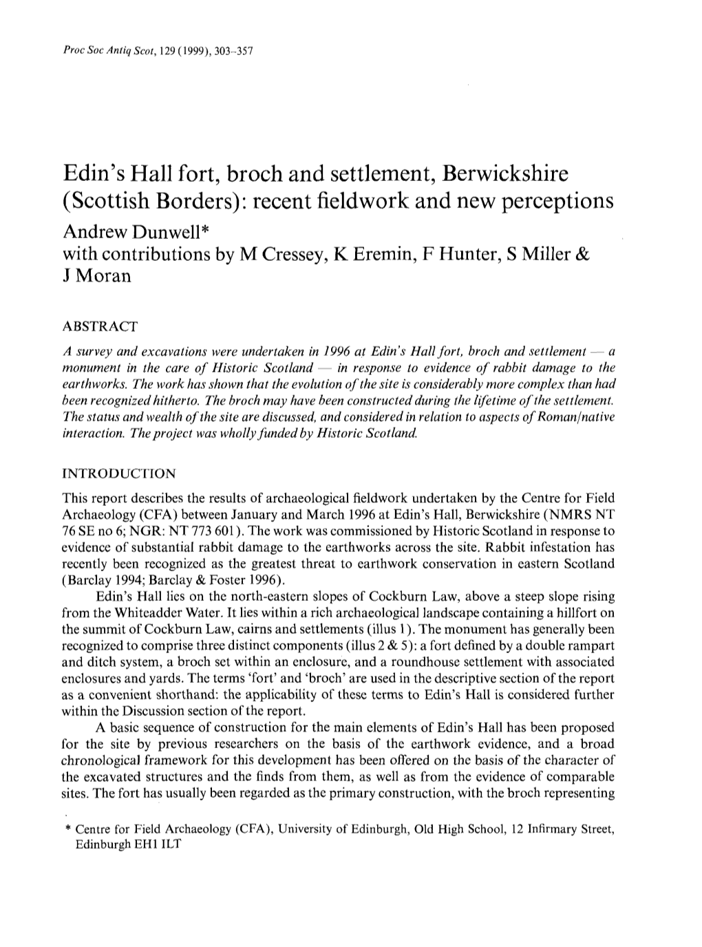 Edin's Hall Fort, Broch and Settlement, Berwickshire (Scottish Borders