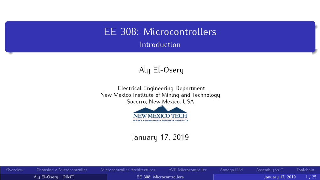 Microcontrollers Introduction
