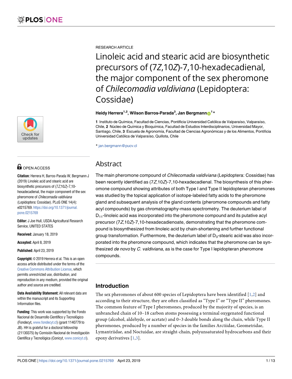 Linoleic Acid and Stearic Acid Are Biosynthetic