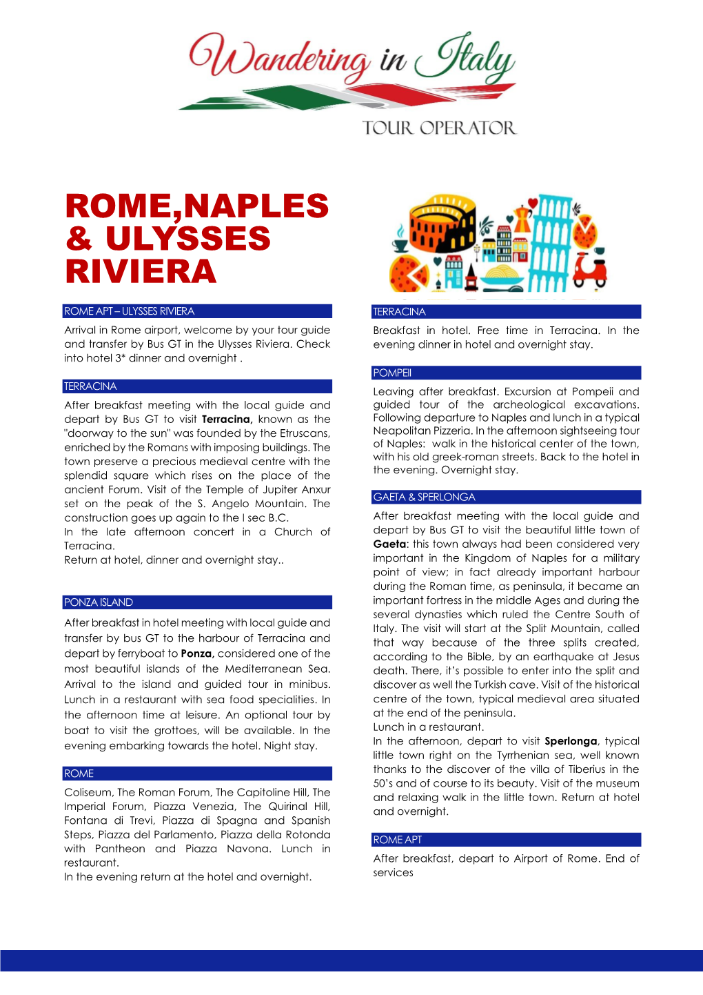 Rome,Naples & Ulysses Riviera