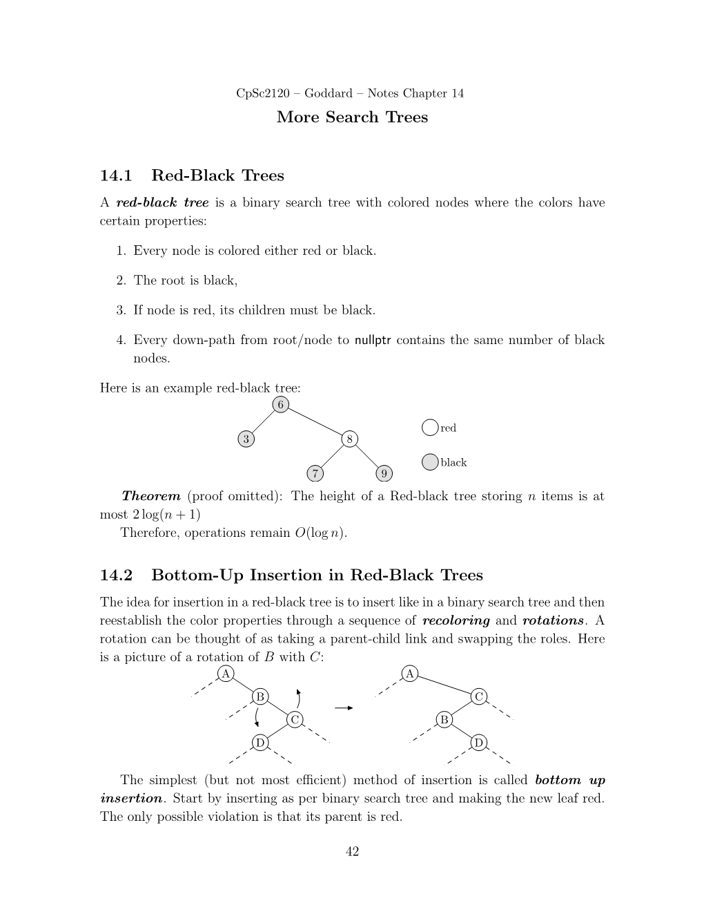 More Search Trees 14.1 Red-Black Trees 14.2 Bottom-Up Insertion In