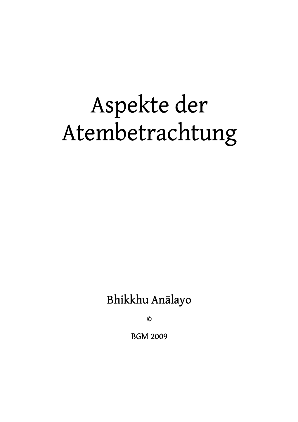 Aspekte Der Atembetrachtung