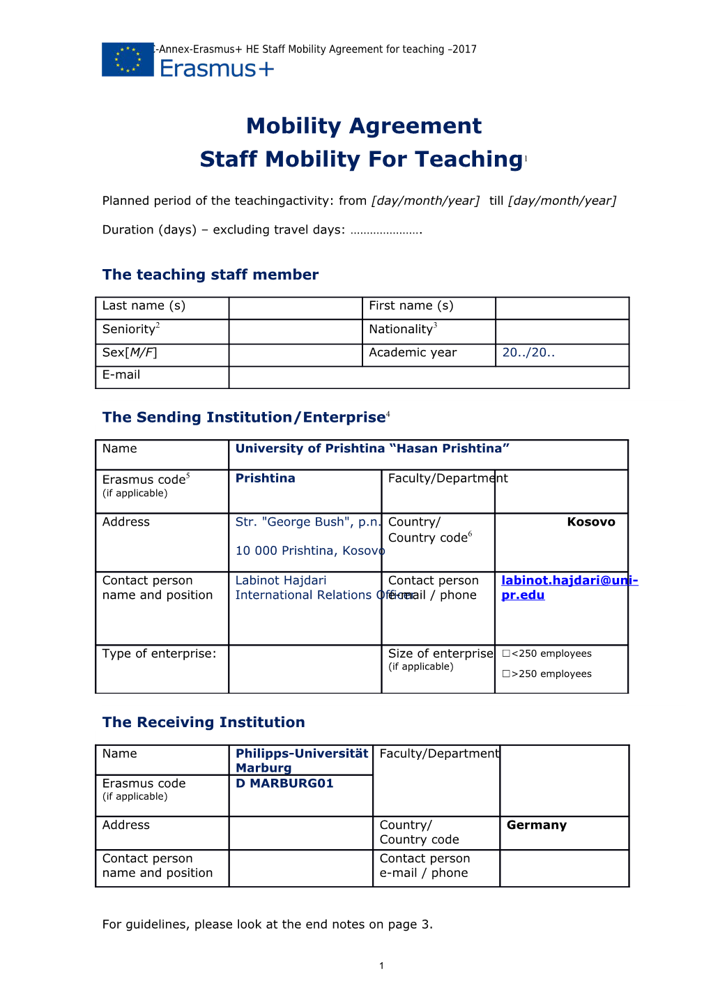 Gfna-II.7-C-Annex-Erasmus+ HE Staff Mobility Agreement for Teaching 2017