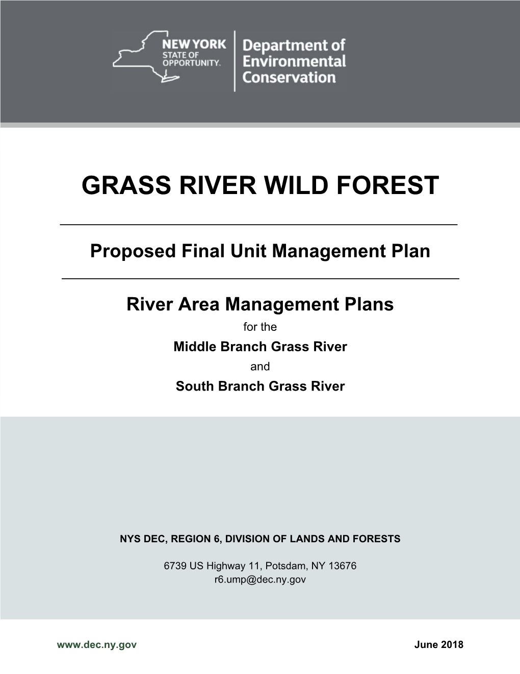 Grass River Wild Forest Proposed Final