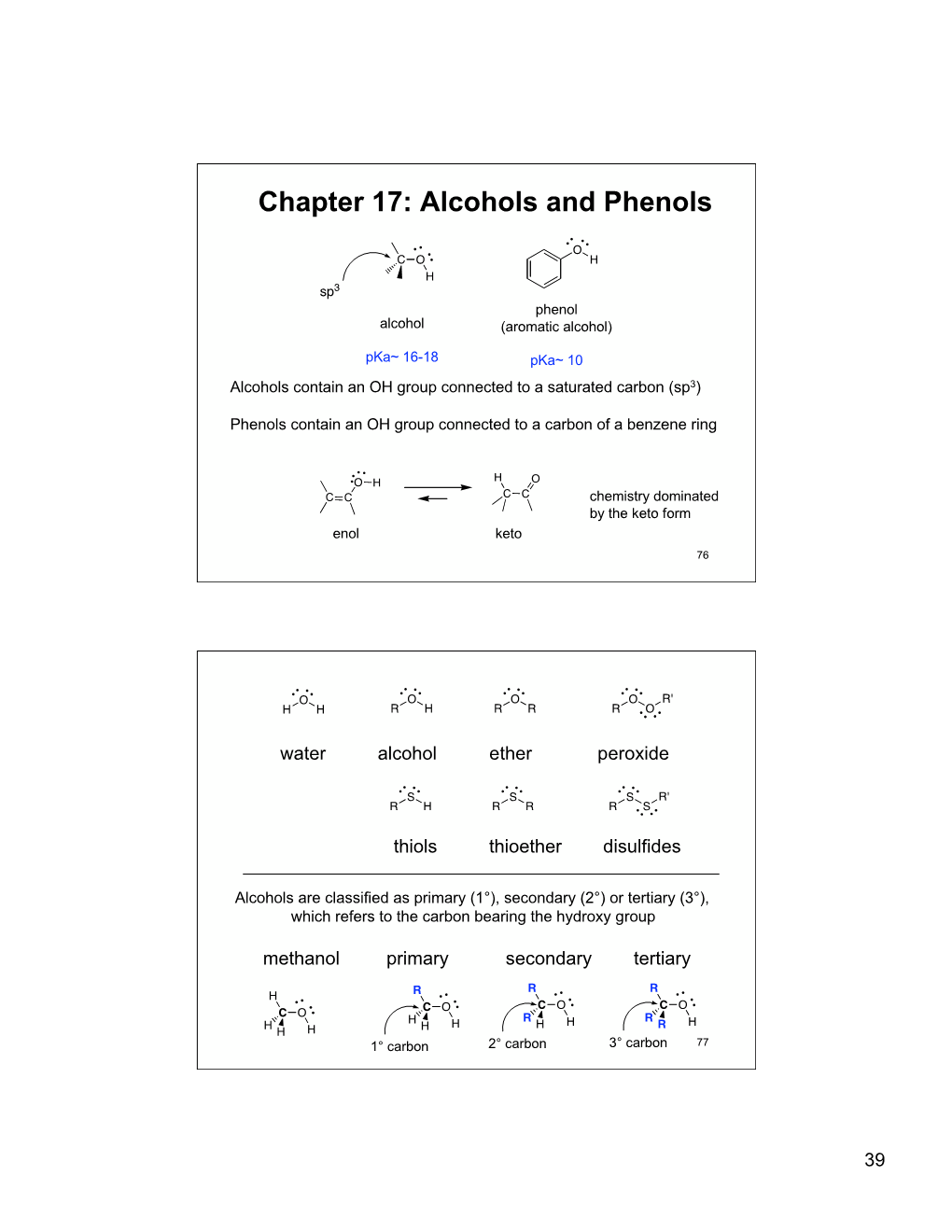 Chapter 17: Alcohols and Phenols